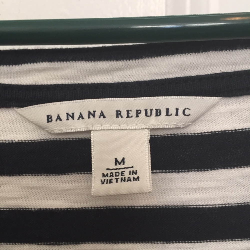 Banana Republic Navy and White Striped Top, size M - Picture 3 of 4